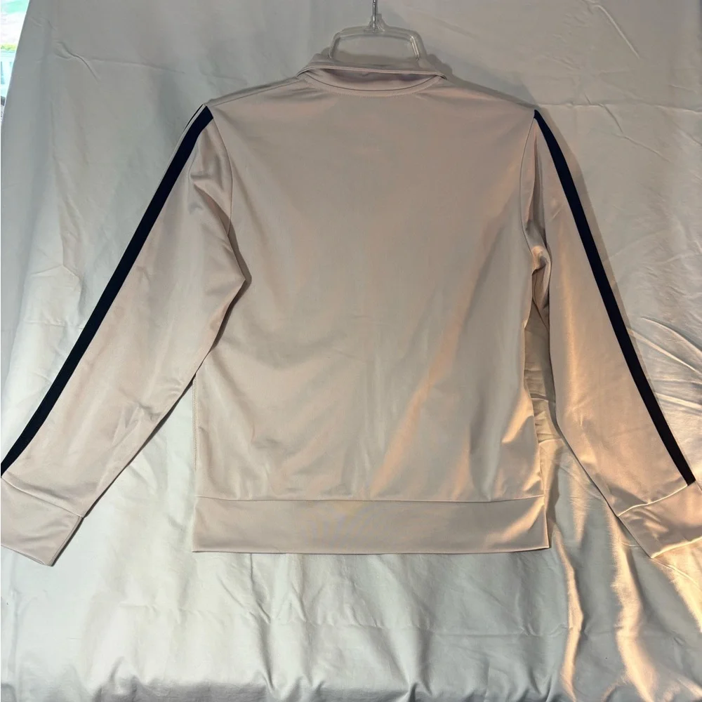 Adidas Youth Tricot Jacket, Beige with Dark Stripes, M 10/12 - like new - Picture 3 of 4